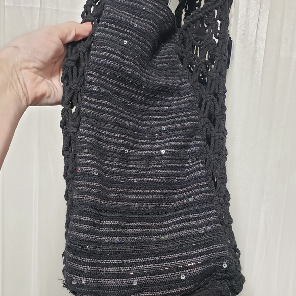 Volcom NWT Road Tripper Crochet Tote Black - Picture 5 of 12